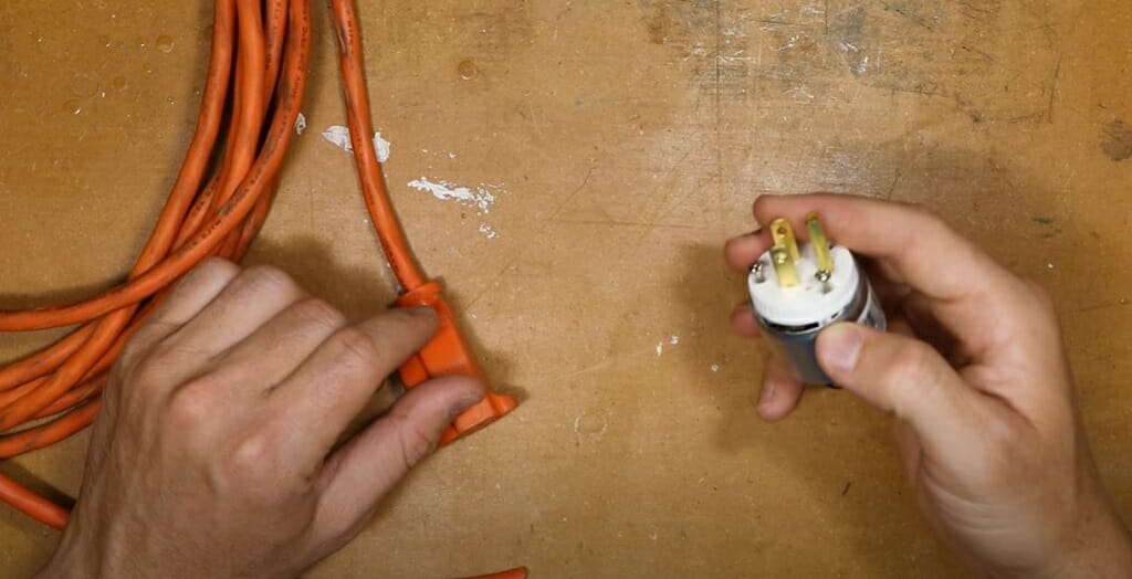 orange wire and male plug