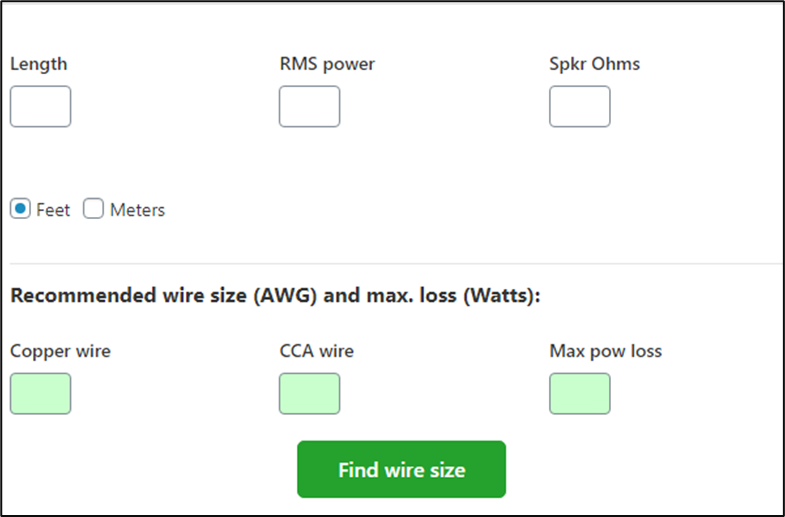 recommended wire calculator