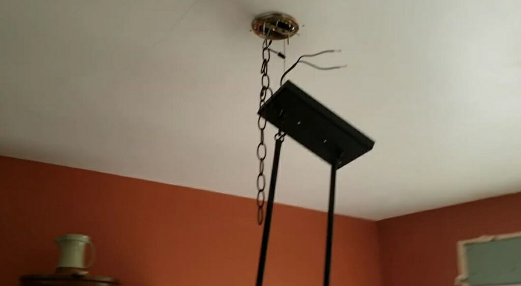 removing old light fixture from the ceiling