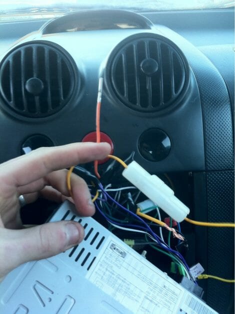 removing the radio to expose the three wires