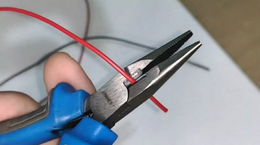 strip the red wire insulation
