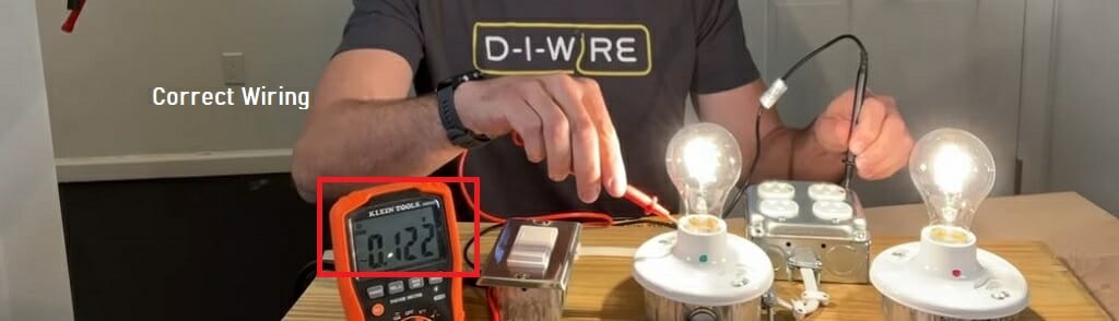 correct wiring of bulb light