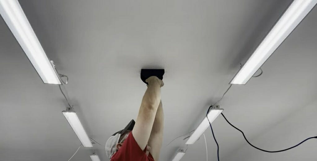 drill screw holes in the ceiling