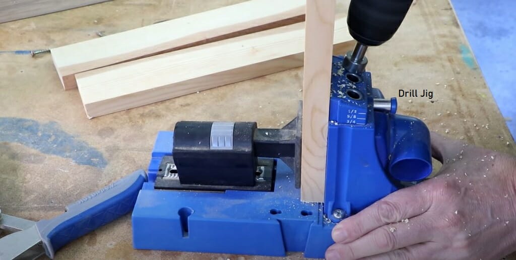 drilling hole with drill jig