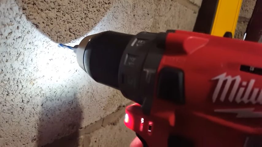drilling wall with hole