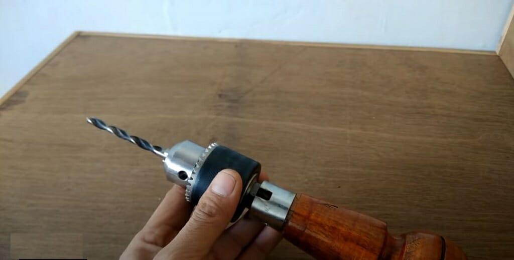 A hand drill with chuck