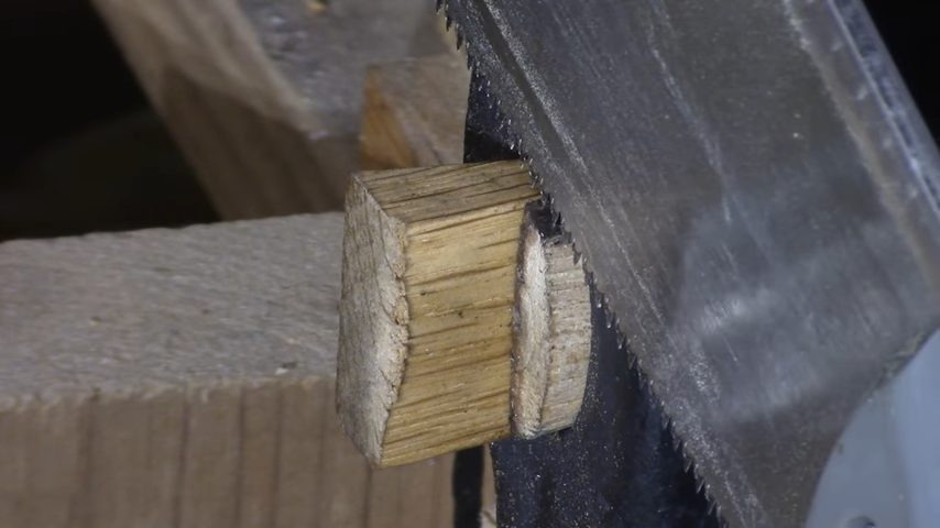 handsaw the block of wood
