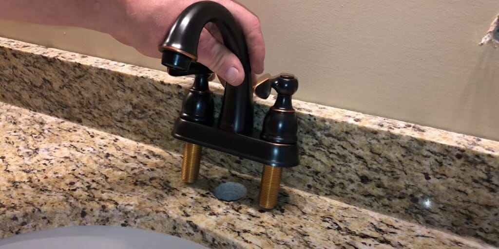 faucet in a granite countertop