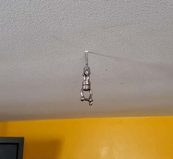 hook attached to a ceiling stud