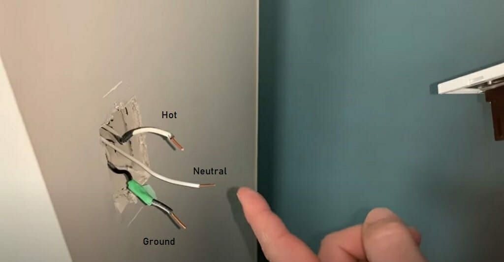 hot, neutral, ground wires in a wall switch