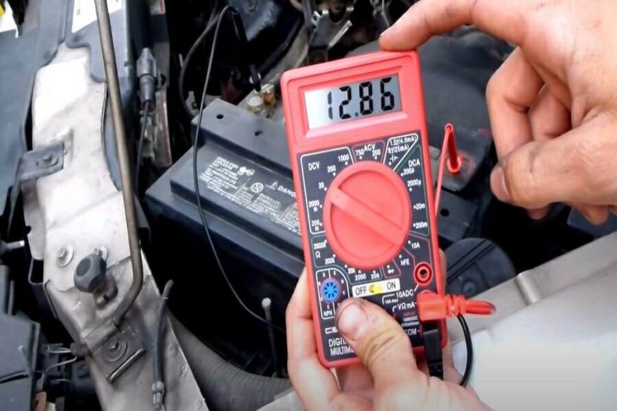 measure the battery voltage