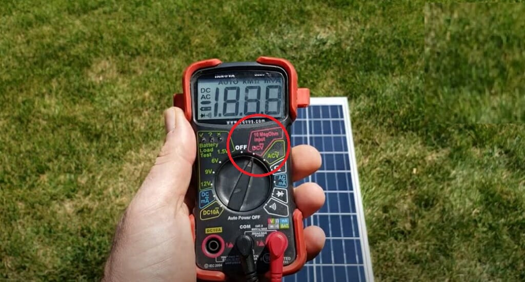 multimeter and solar panel