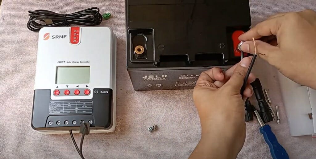 solar charge controller to battery