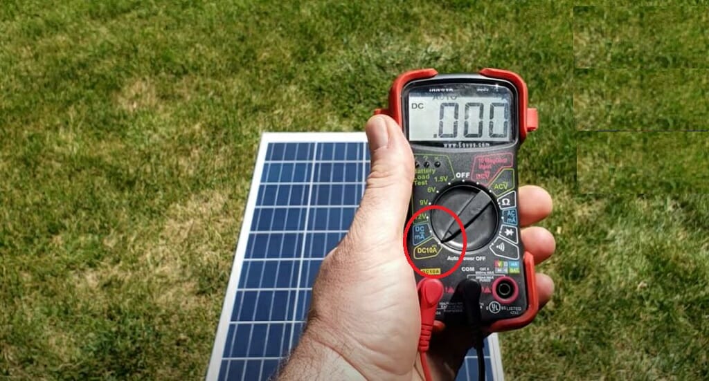 testing solar panel with multimeter