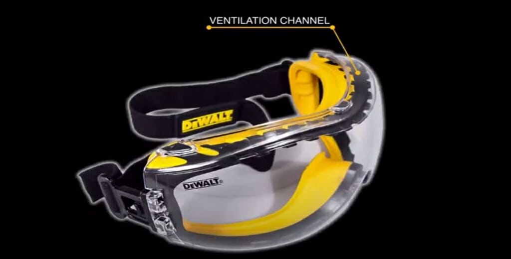ventilation channel of dewalt protective gear