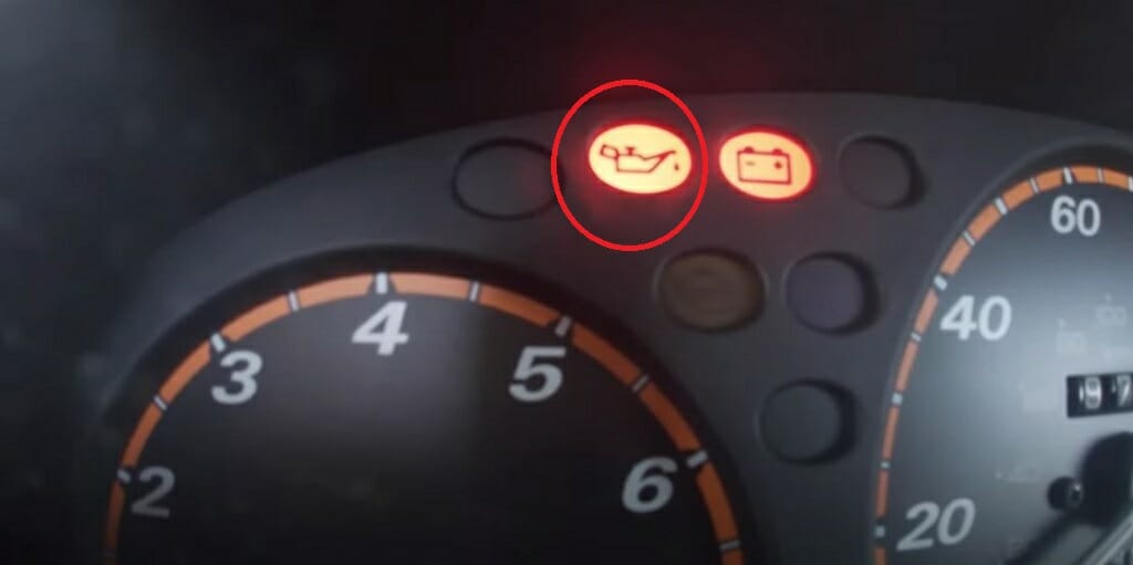 warning light if the oil pressure is low