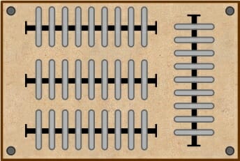 a sample layout of a drill bit organizer