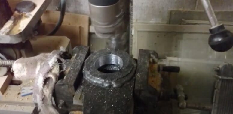 boring head/bar in a drill press