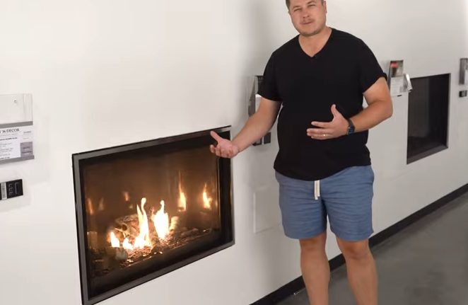 man explaining his fireplace