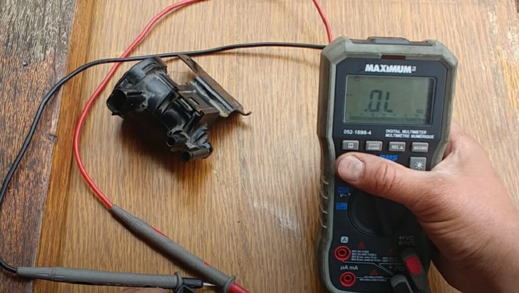 purge valve and multimeter with OL reading