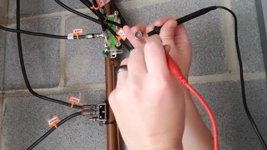 testing the inner copper of coaxial cable with multimeter