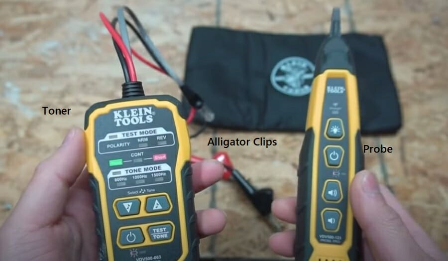 toner, alligator clips, and probe tools