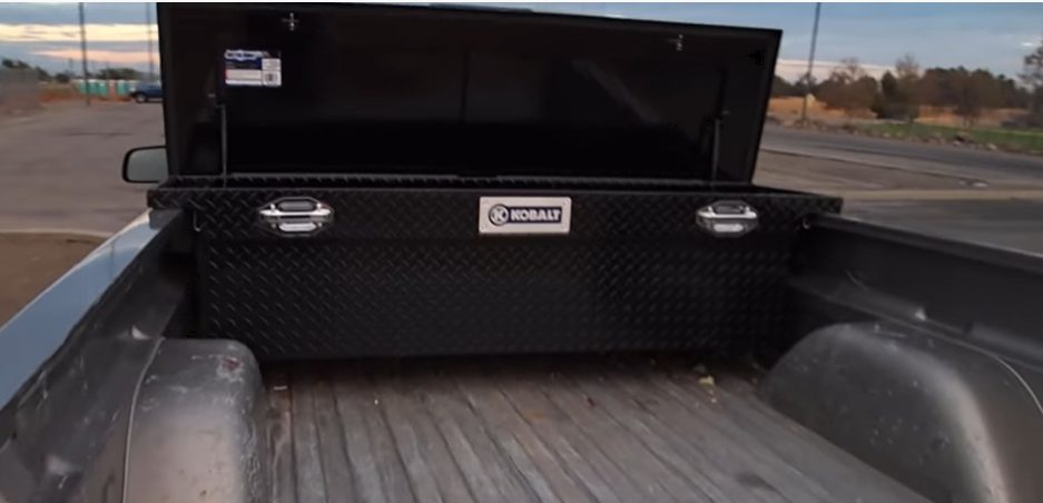 truck tool box in a pick up truck
