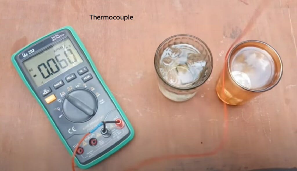 two glass with water and a multimeter