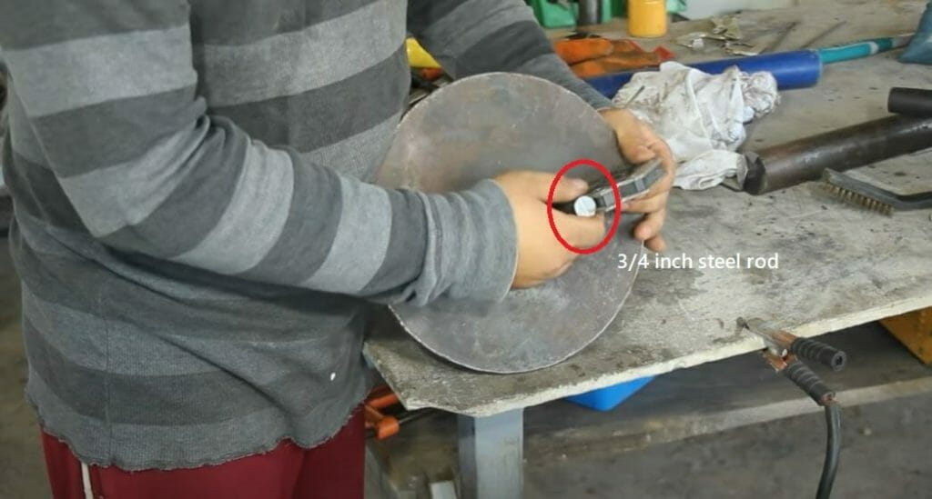 welding the ¾-inch shafting