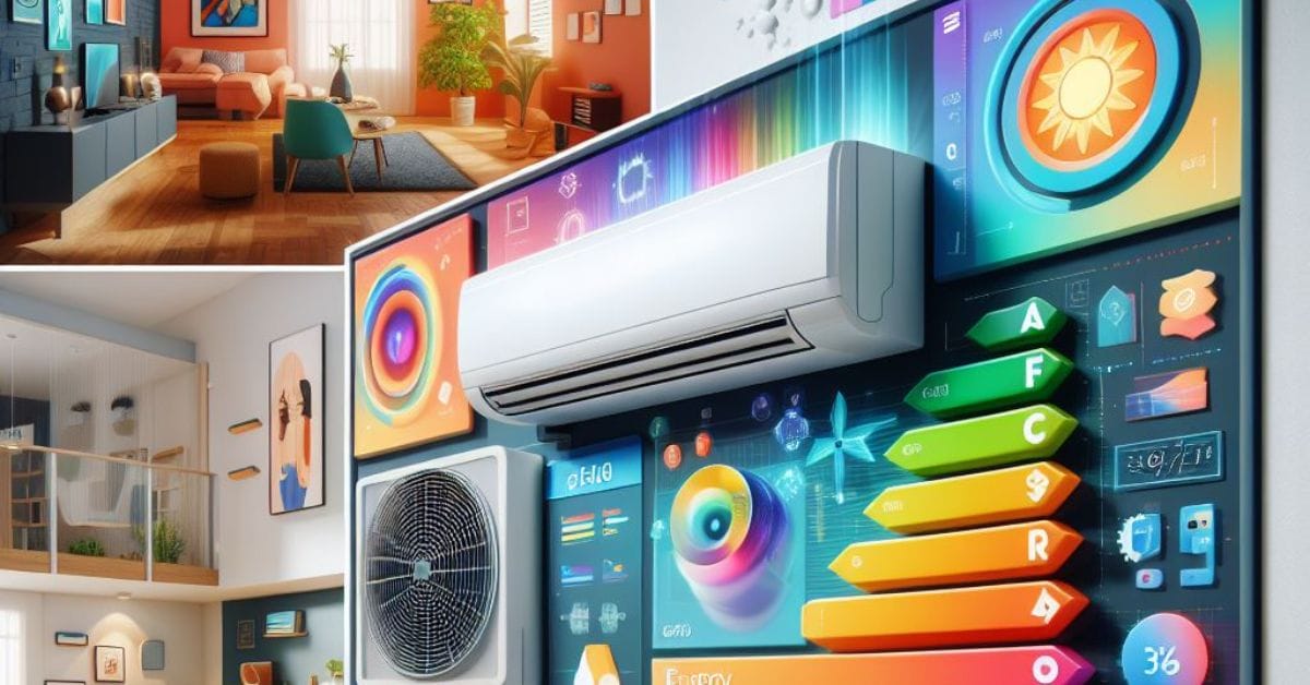 A collage of photos showcasing a variety of HVACs in a living room