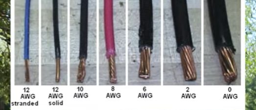 different wire gauges size