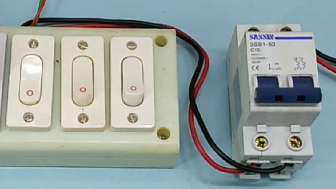 double pole MCB connection circuit breaker