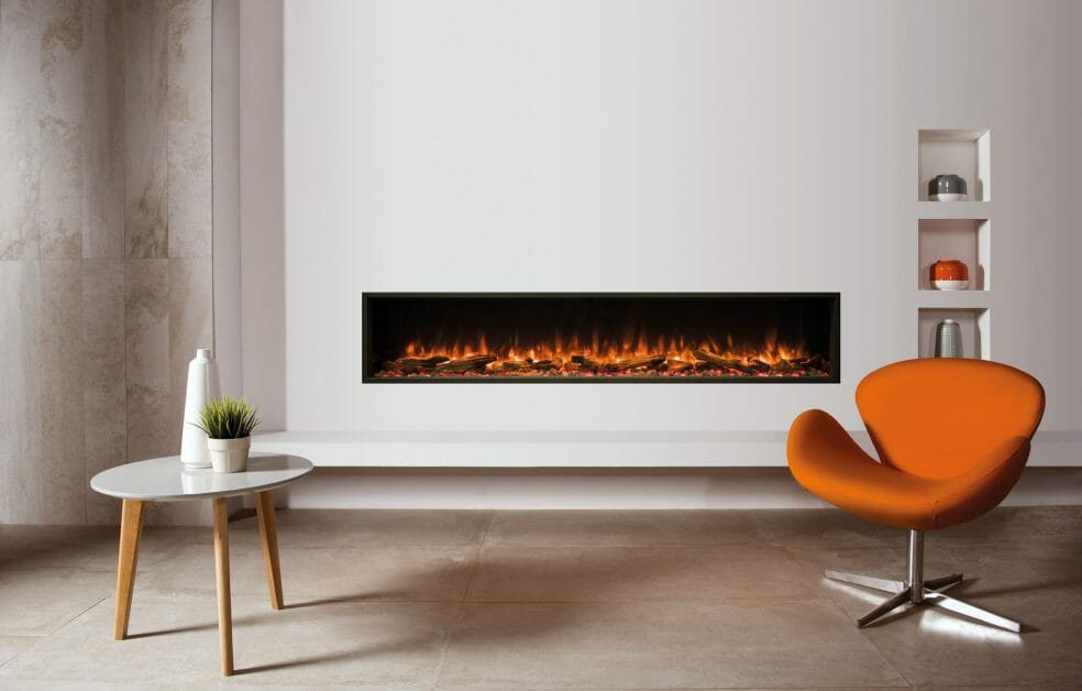 electric fireplace at the living room