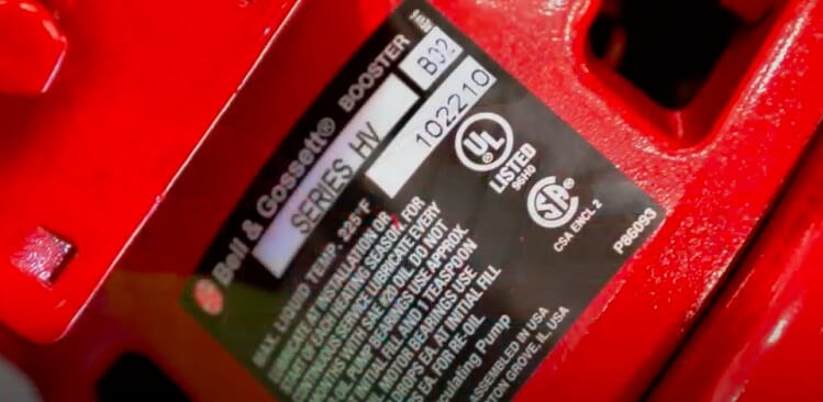 label of a pump product