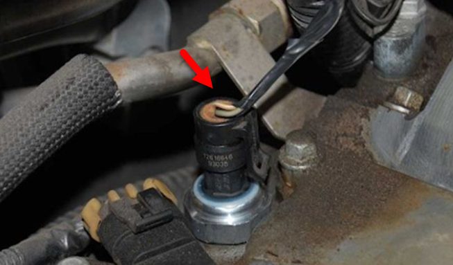 locating the oil pressure sensor in a car