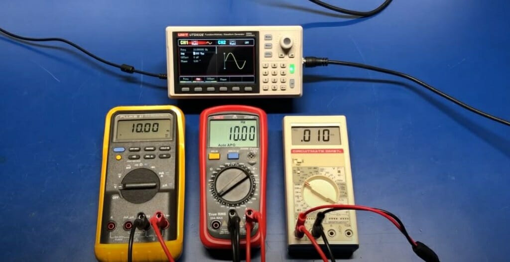 multimeters laid on the table