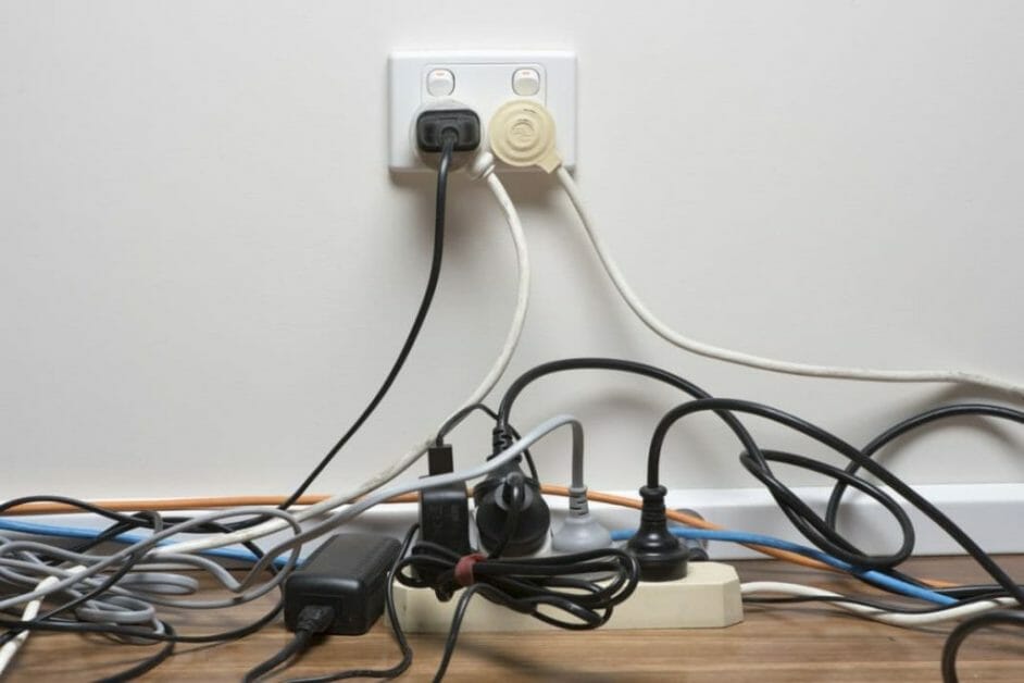overloaded electrical outlet