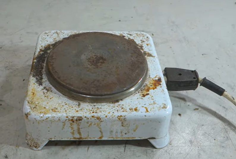 rusty electric stove