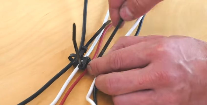 zip tying a zip on the original cable