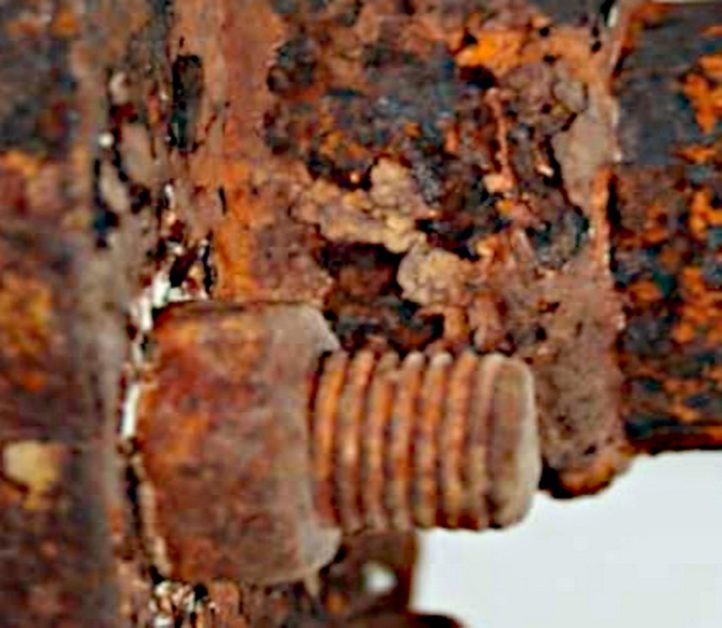 a stubborn (highly rusted) nut