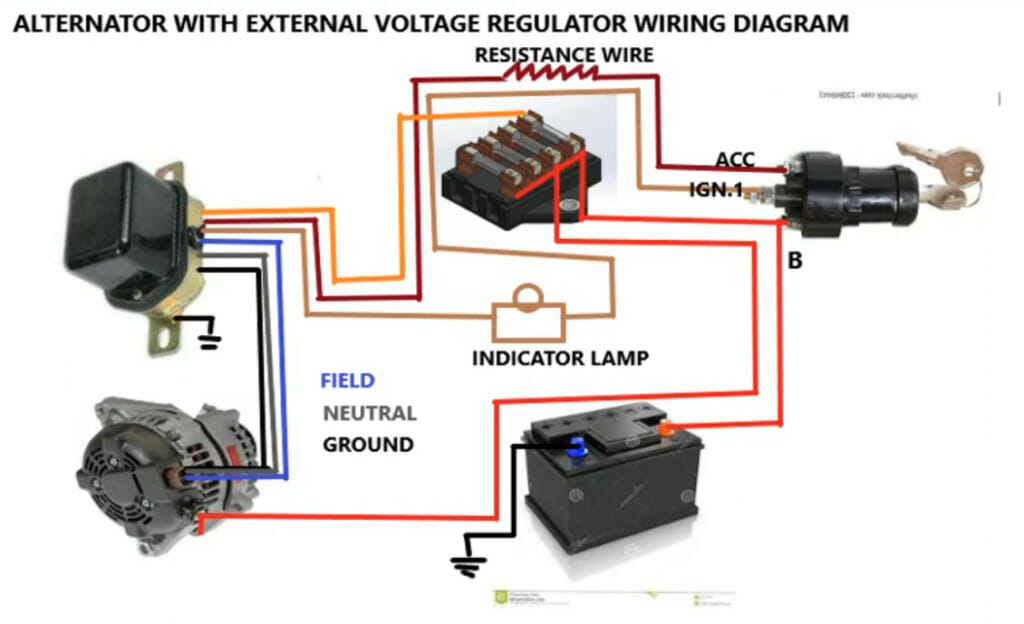alternator with external voltage regulator wiring diagram