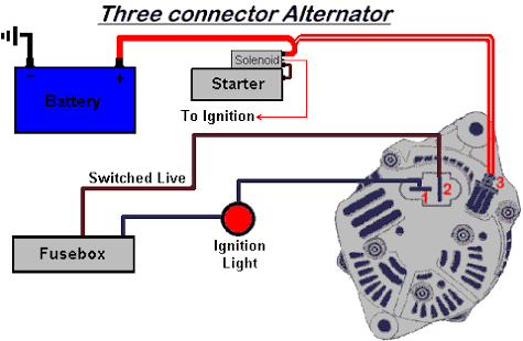 three connector alternator