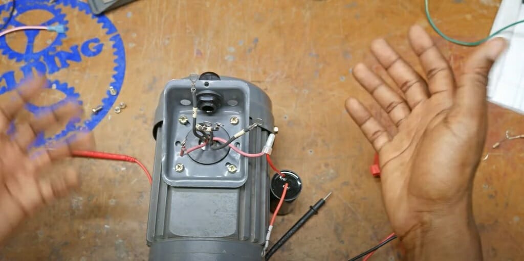 connect the starter wire to the capacitor