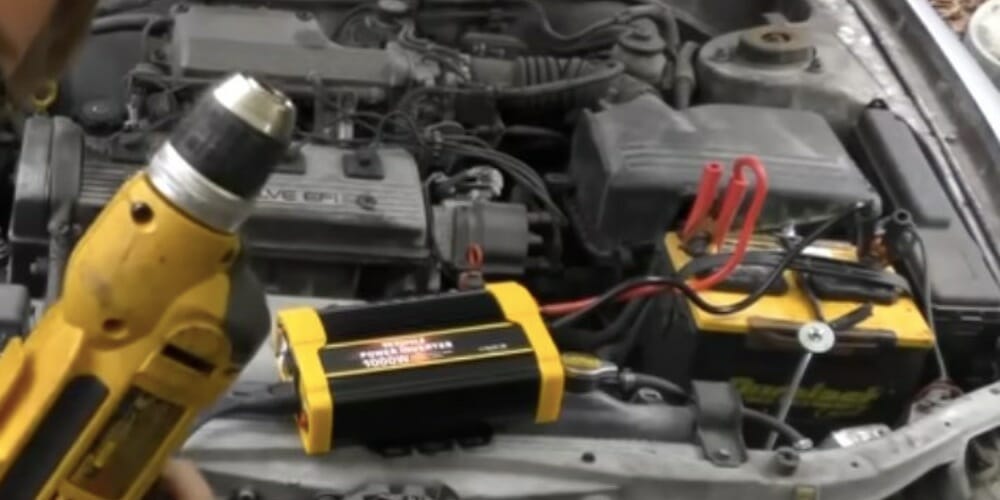 extension cord connect to car battery