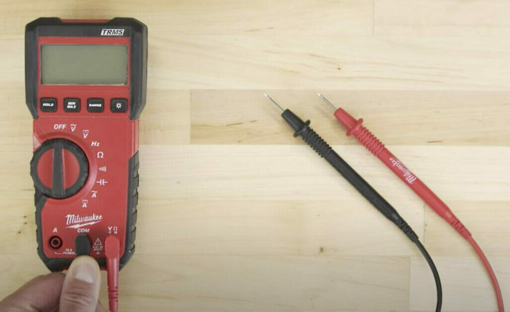 multimeter and the black and red probe