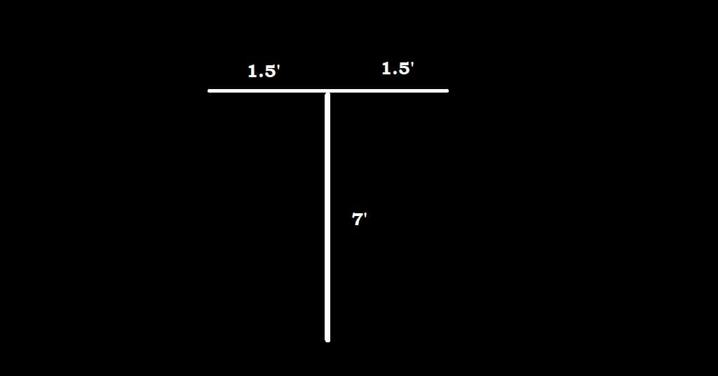 t shape with measurements