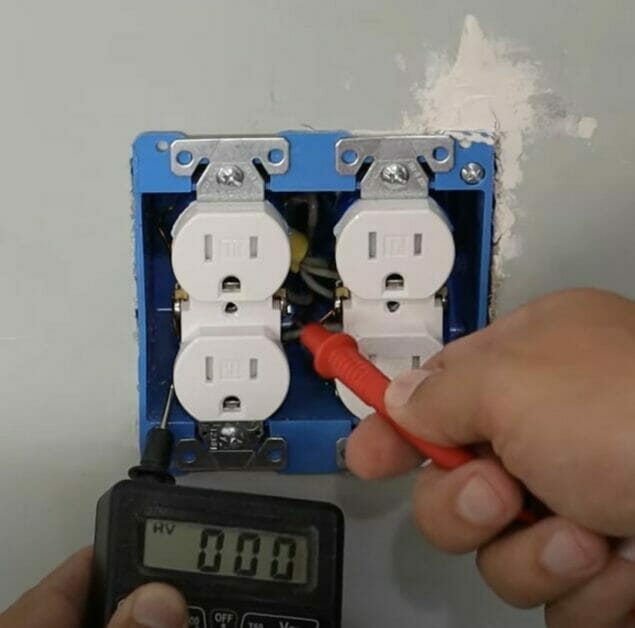 testing the outlet for double-checking
