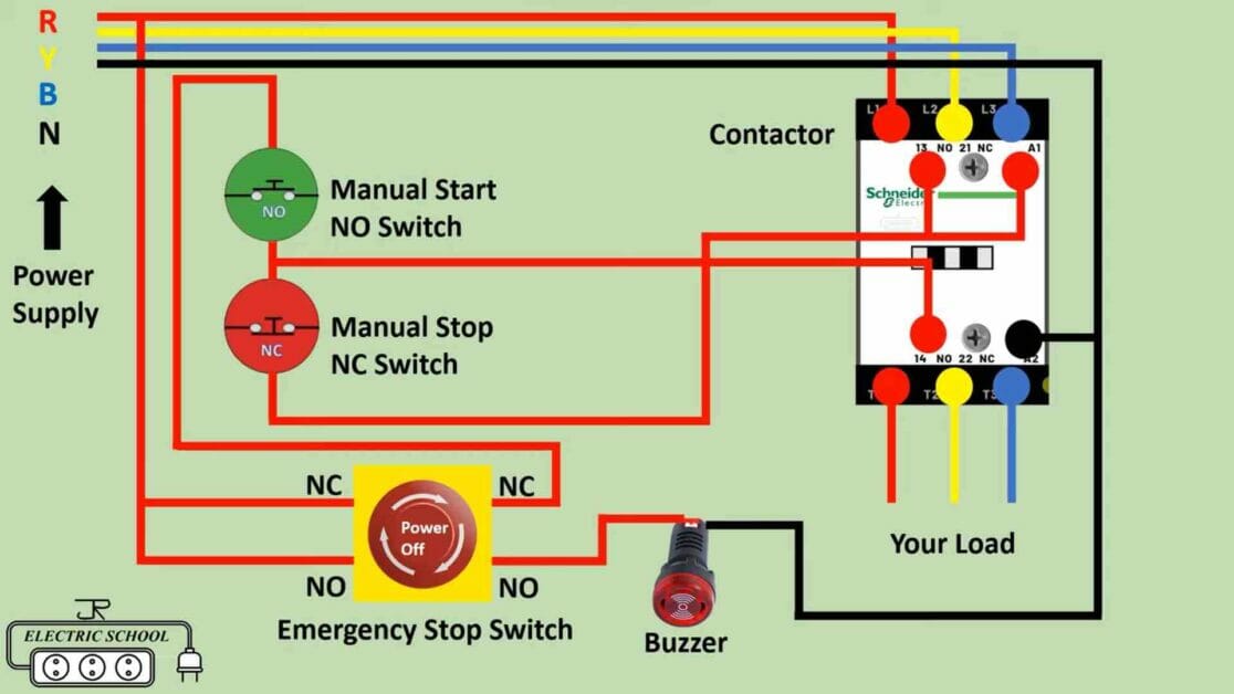 emergency stop switch wiring diagram