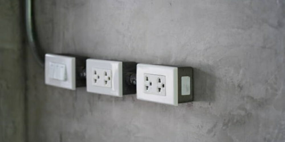 outlets and switch on the wall