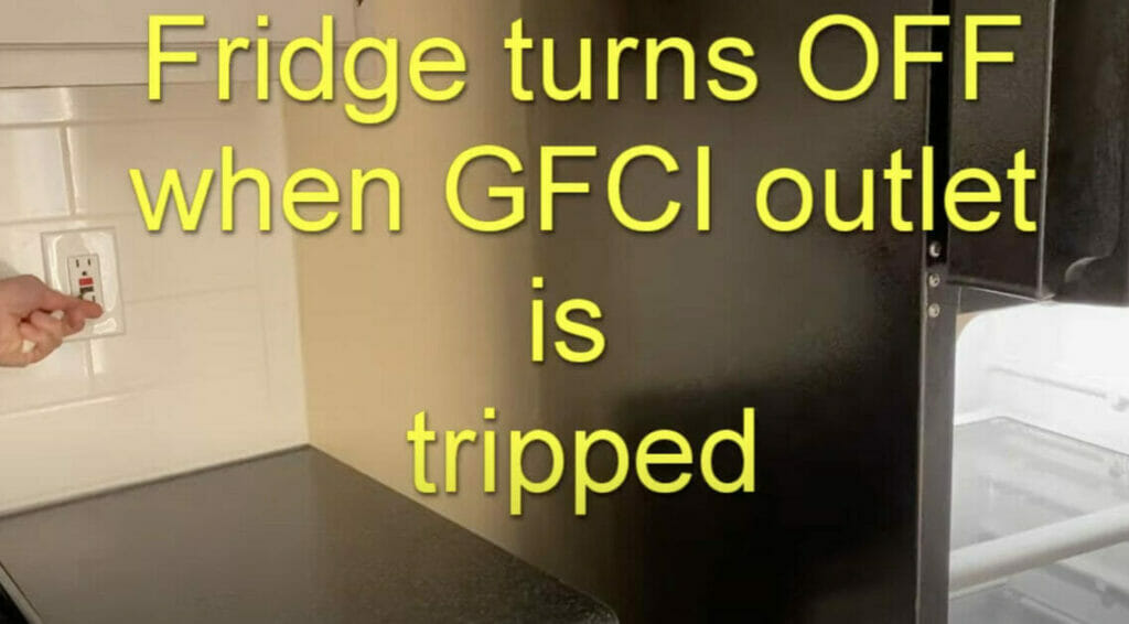 the light turns off when a refrigerator trips the GFCI outlet